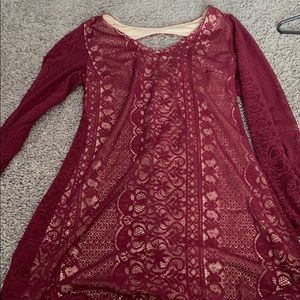 Maroon lace dress